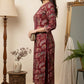 Maroon Floral Viscose Blend Printed Kurta