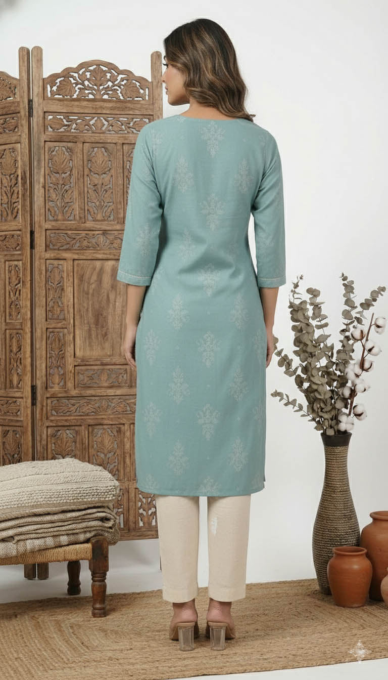 Aqua straight fit printed kurta