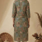 Green Chanderi Silk Straight Fit Kurta