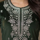 Premium Green Velvet Embroidered Kurta Set with Dupatta.