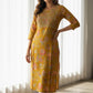 Yellow Embroidered Straight Fit Kurta