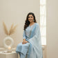 Elegant Blue Embroidered Kurta Set with Dupatta