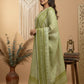 Olive Green Linen Kurta Set with Elegant Embroidery