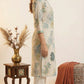 Turquoise blue Vatican Floral Print Straight Kurta With pant