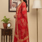 Elegant Printed Red Viscose Blend Kurta Set