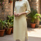 Yellow Cotton Straight Fit  Kurta