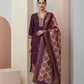 Purple Embroidered Kurta  Set with Banarasi Dupatta
