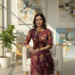 Maroon Floral  Viscose Blend Printed Kurta