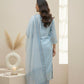 Elegant Blue Embroidered Kurta Set with Dupatta