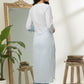Elegant White & Blue  Cotton Kurta Set with Dupatta