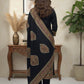 Elegant Black Ethnic Kurta Set with Intricate Printed Borders & Dupatta
