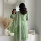 Elegant Green Printed Embroidered Kurta Set with Pant and Dupatta