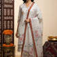 Elegance in Bloom – White Floral Printed Kurta Set with Dupatta