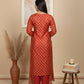 Coral Printed Embroidered Kurta & Pant Set