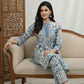 Blue & White Printed Kurta Set