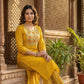 Yellow Viscose Blend Kurta with pant