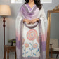 Elegant White & Lavender Floral Printed Kurta Set