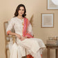 Peach Cotton Blend Printed Kurta Set with Dupatta