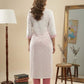 Off-White & Pink Printed Cotton Kurta Set