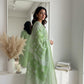 Elegant Green Printed Embroidered Kurta Set with Pant and Dupatta