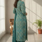Turquoise Rayon Printed Kurta Set with Dupatta