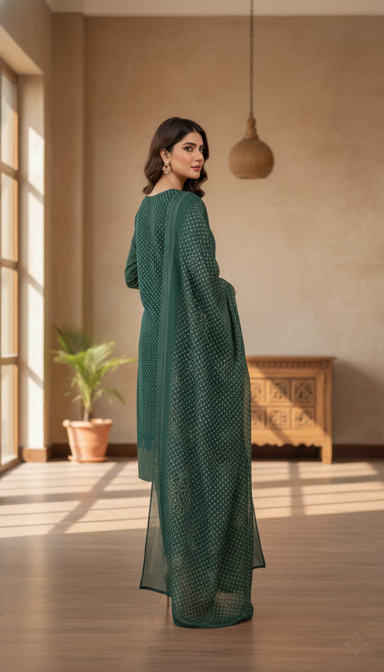 Elegant Turquoise Ethnic Kurta Set with Printed Dupatta