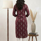 Chanderi Silk Straight Fit Maroon Kurta