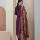 Purple Embroidered Kurta  Set with Banarasi Dupatta