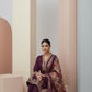 Purple Embroidered Kurta  Set with Banarasi Dupatta