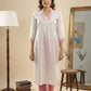Off-White & Pink Printed Cotton Kurta Set