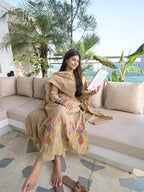 Mehfil Beige Cotton Kurta Set