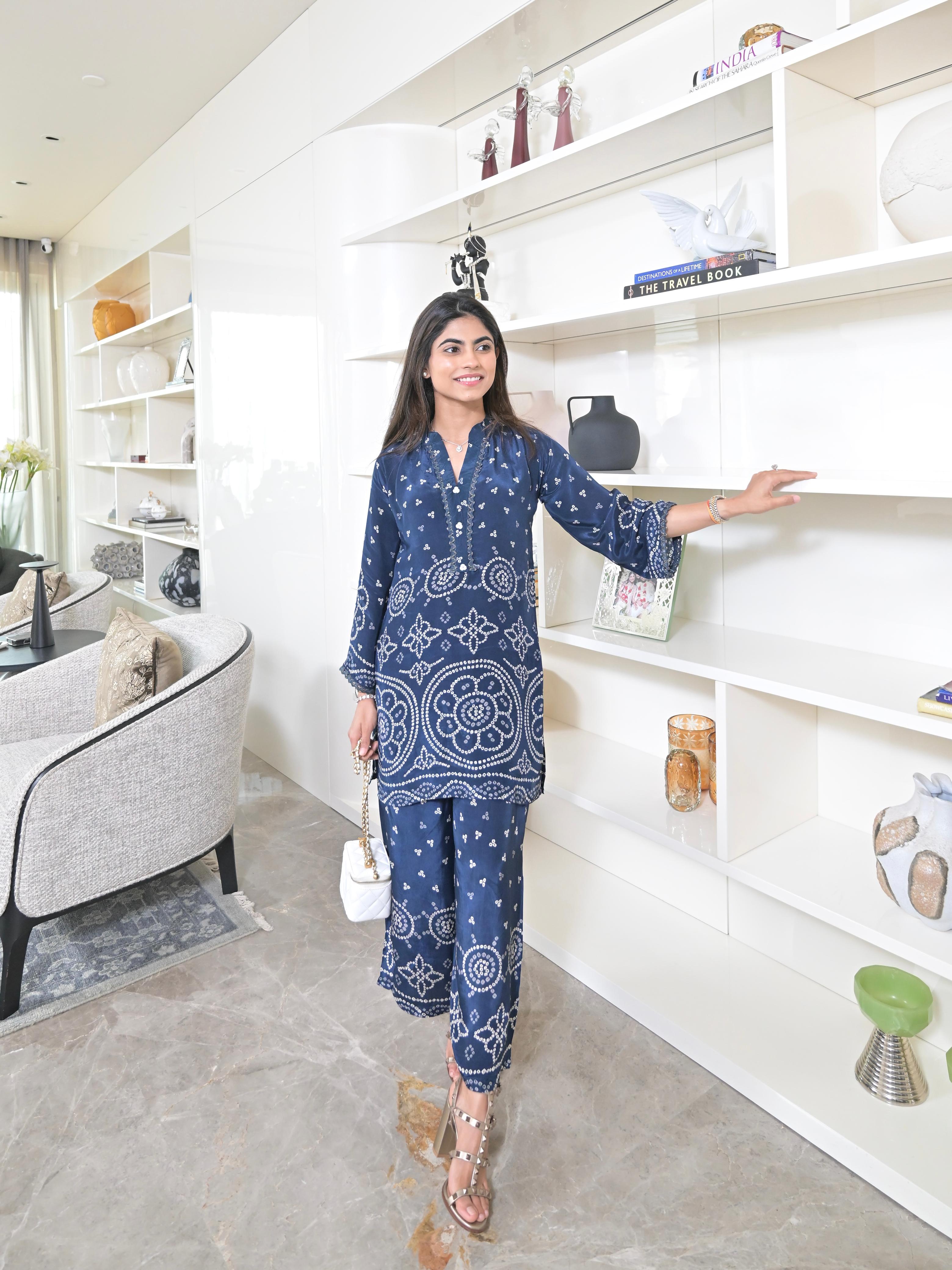 Indigo Indo-Western Co-ord Set
