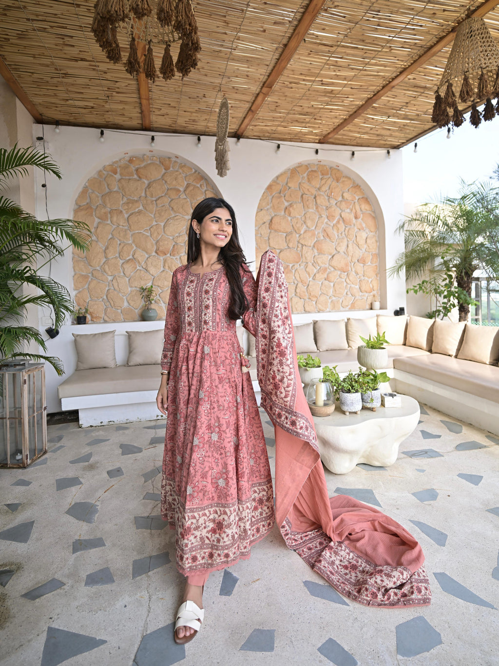 Rose Garden Cotton Kurta Set