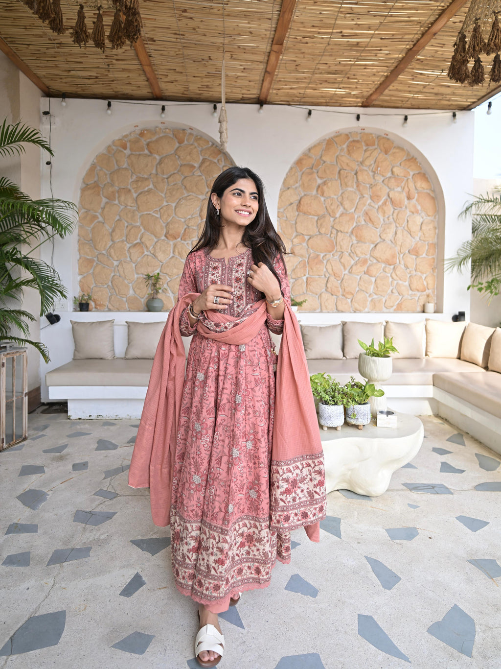 Rose Garden Cotton Kurta Set