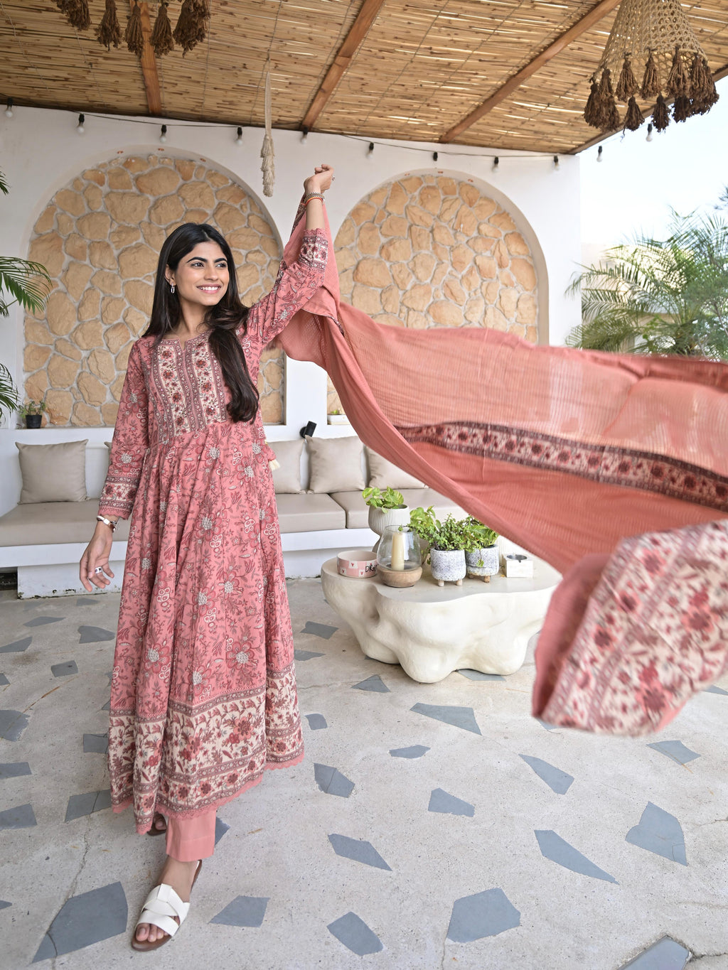 Rose Garden Cotton Kurta Set