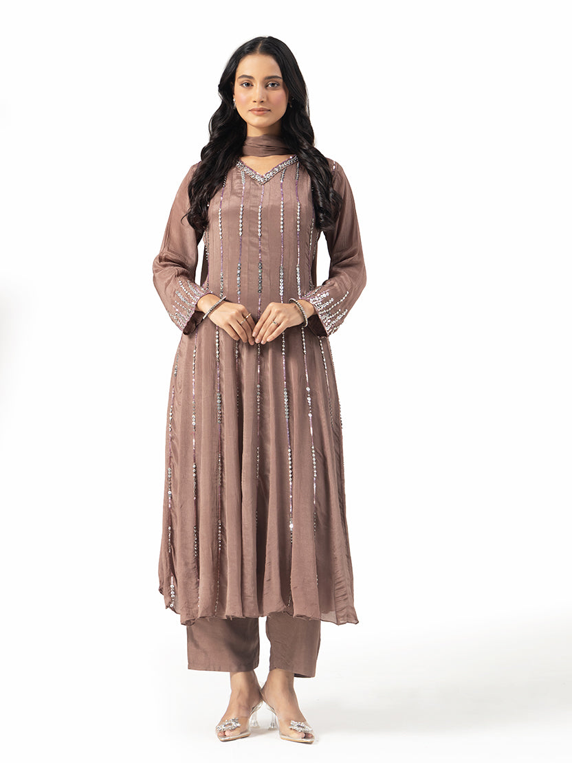 Mauve Sequin Kurta Set