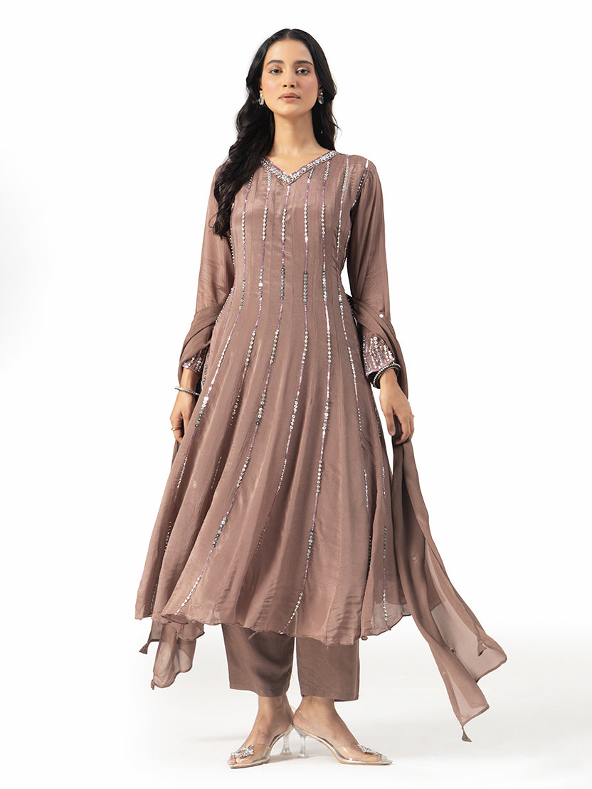 Mauve Sequin Kurta Set
