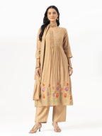 Mehfil Beige Cotton Kurta Set