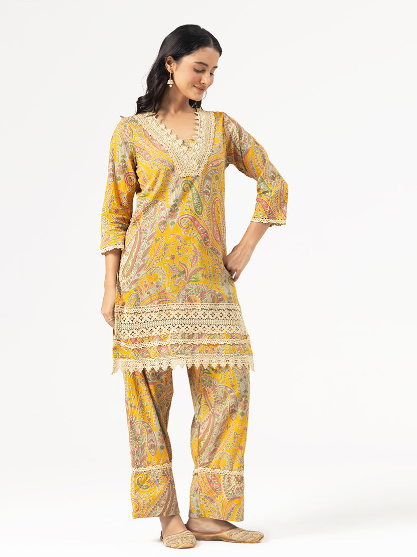 Mustard Paisley Cotton Co-ord