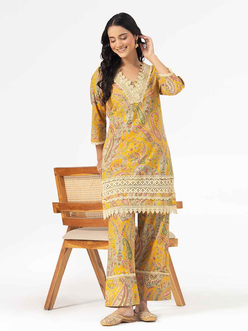 Mustard Paisley Cotton Co-ord
