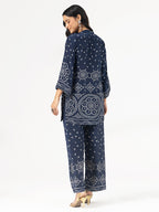 Indigo Indo-Western Co-ord Set