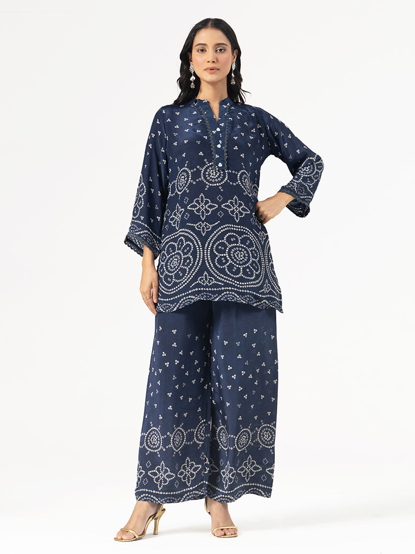 Indigo Indo-Western Co-ord Set