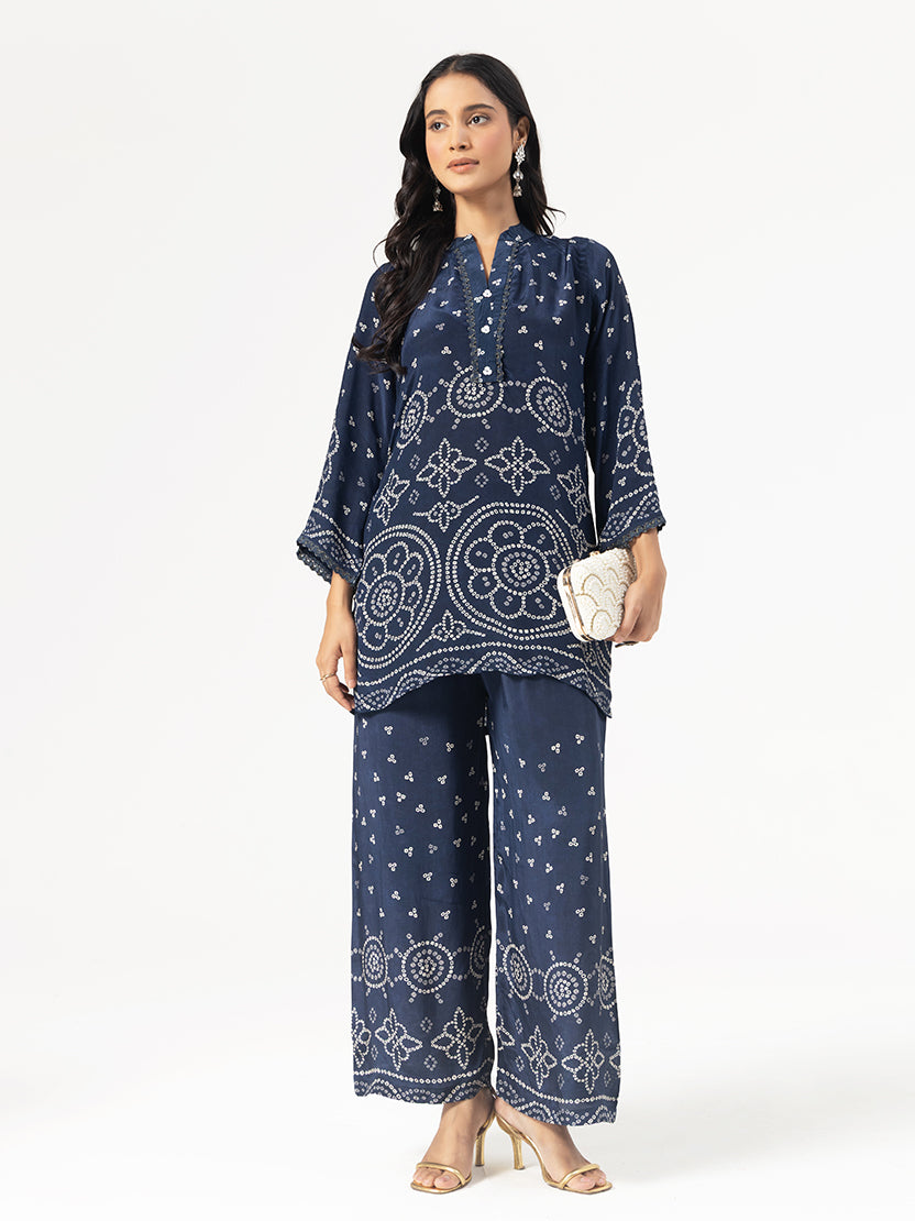 Indigo Indo-Western Co-ord Set