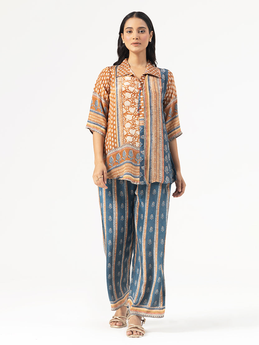 Indigo Viscose Blend Co-ord Set