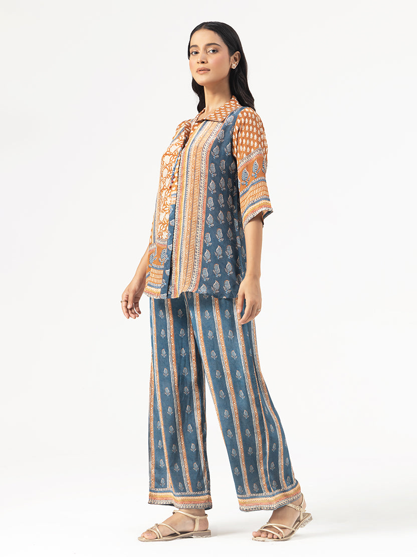 Indigo Viscose Blend Co-ord Set