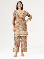 Rose Garden Cotton Kurta Set