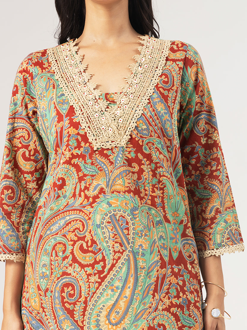 Rose Garden Cotton Kurta Set