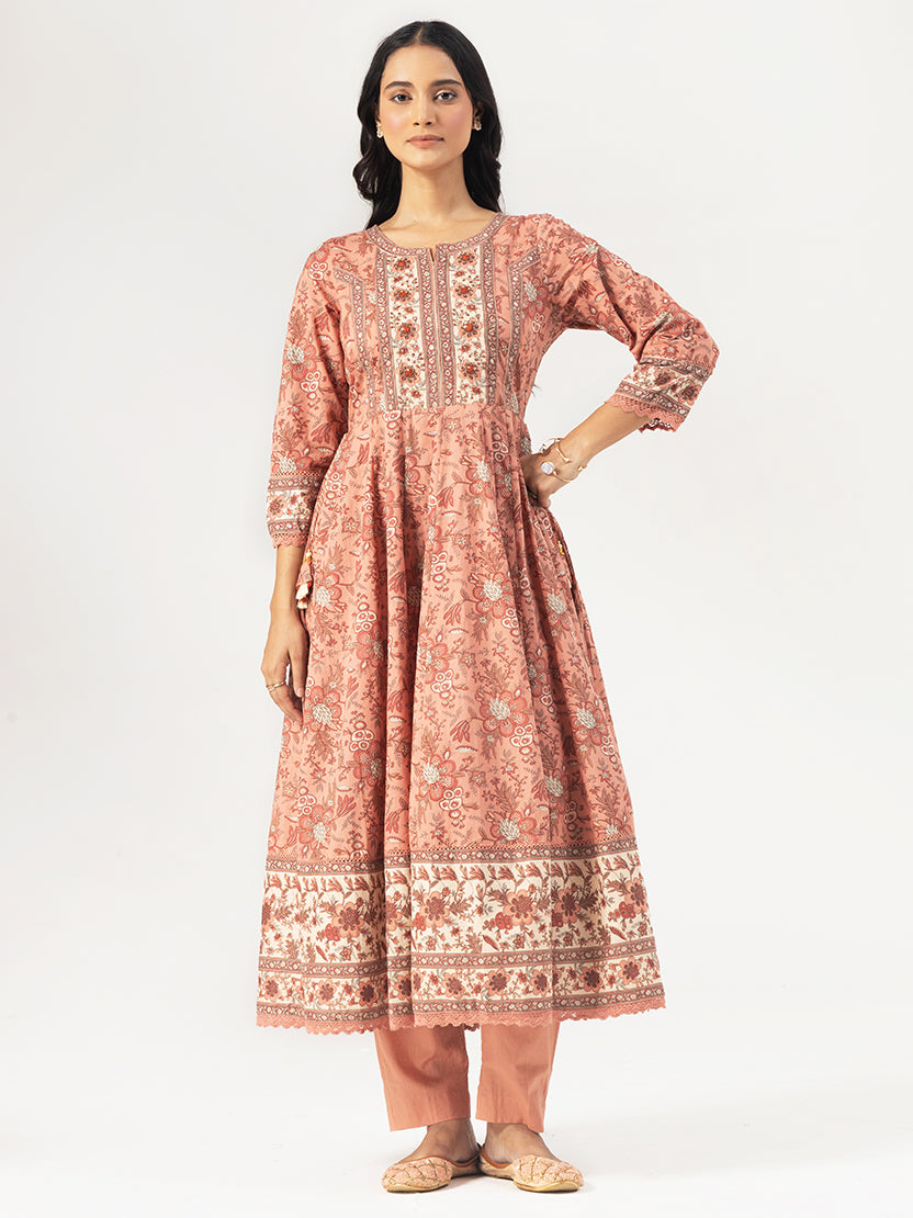Rose Garden Cotton Kurta Set