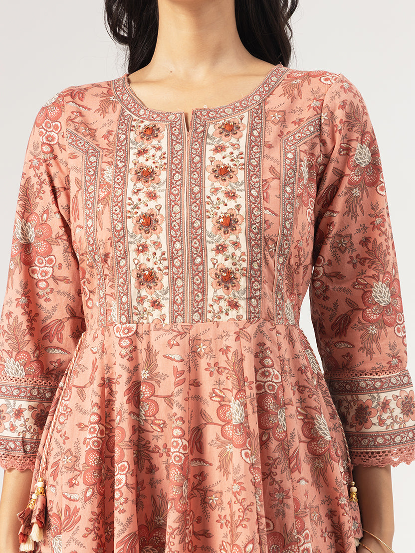 Rose Garden Cotton Kurta Set