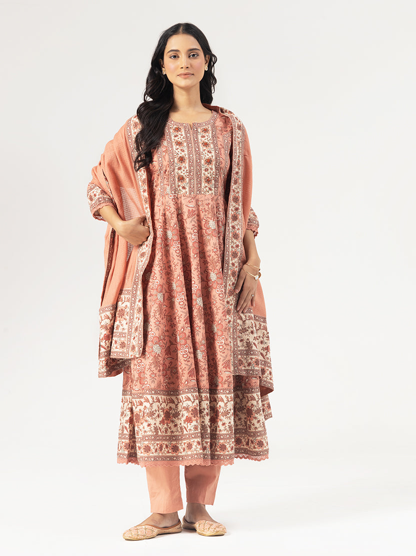 Rose Garden Cotton Kurta Set